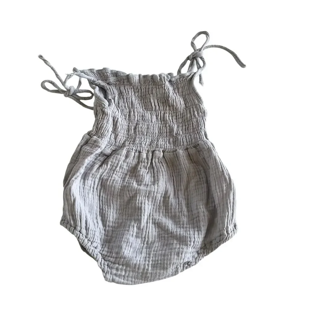 Girls Summer Set of Two Muslin Rompers size 18-24 Months